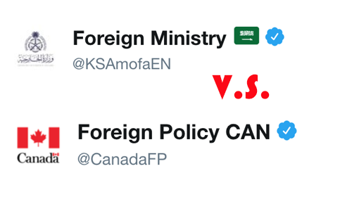 Picture of Canada and Saudi Foreign Affair Twitter Accounts